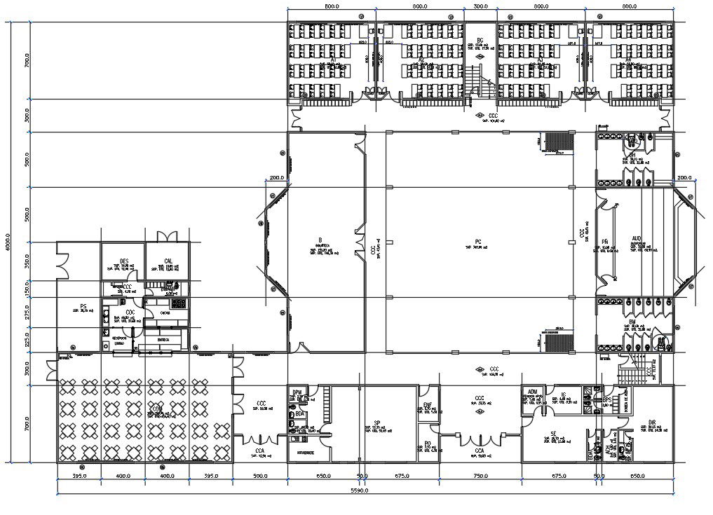 Secondary urban school layout plan details dwg file