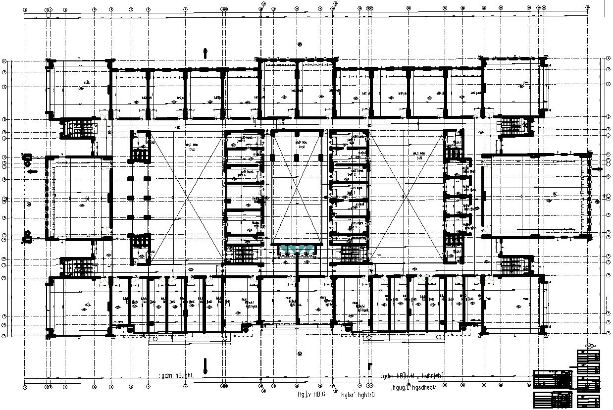 Second floor structural framing plan of a Educational Building.