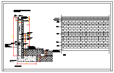 Section  drawing of abutment wall details