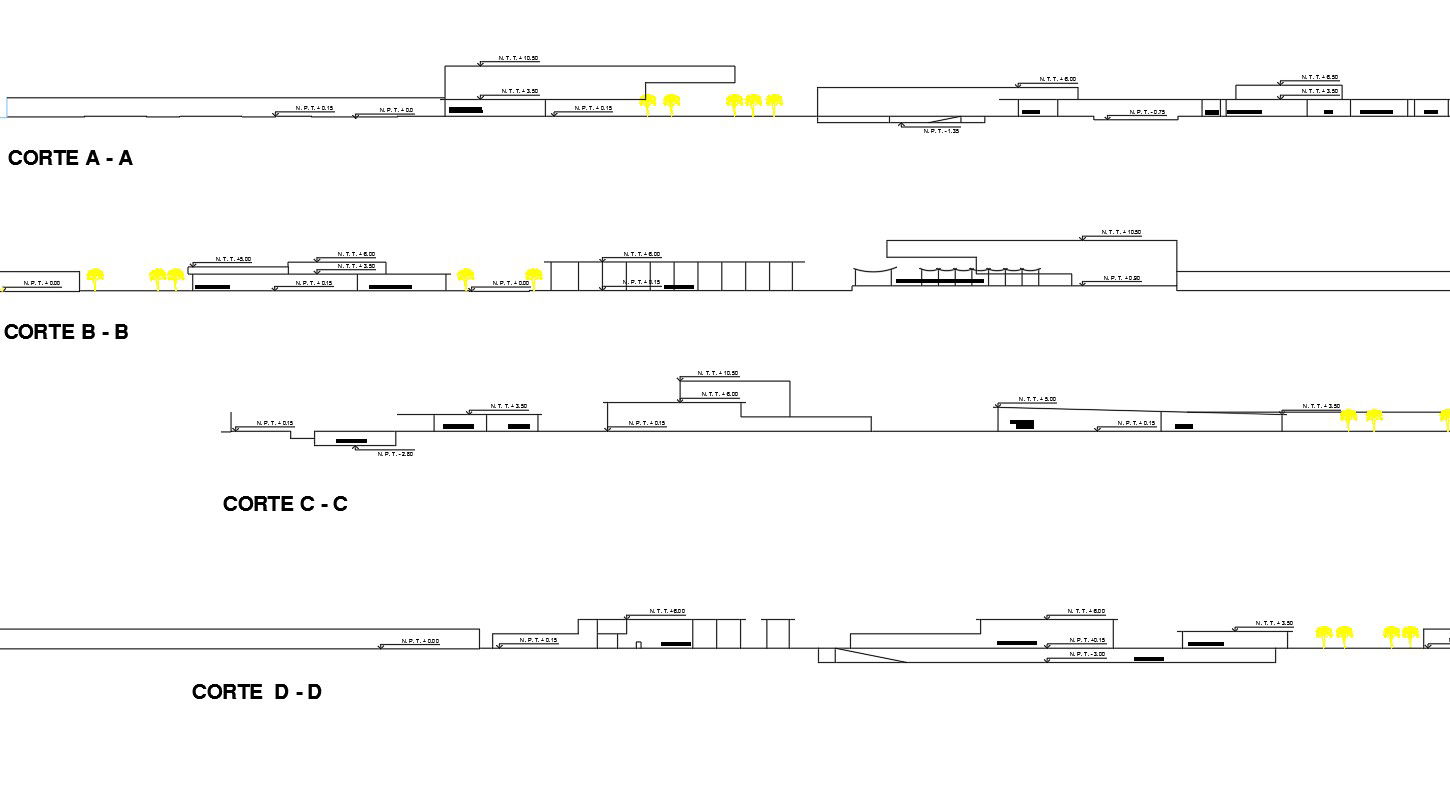 Section A-A’ and section section B-B’ plan detail dwg file