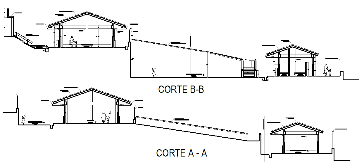 Section A-A’ detail and section B-B’ detail dwg file