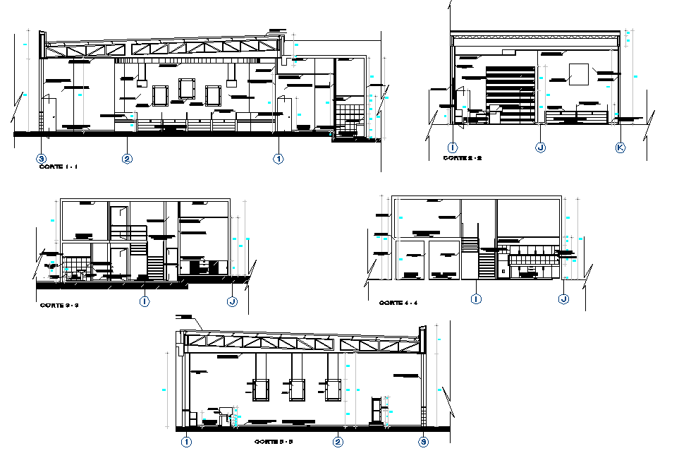 Section Bank agency office plan detail dwg file