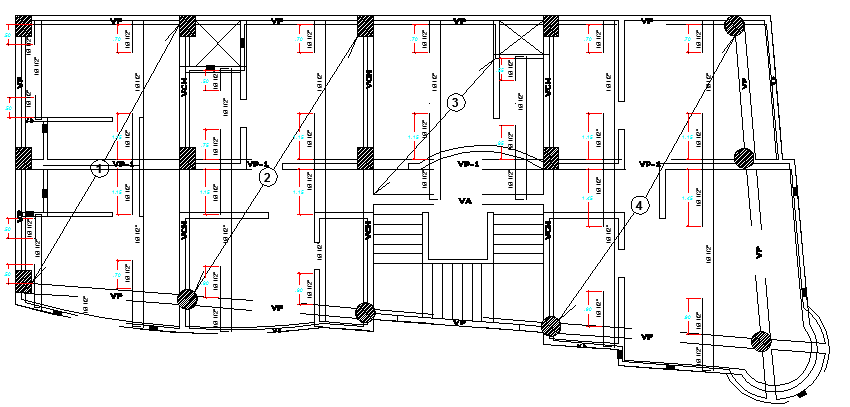 Section Details of Three Star Hotel Architecture Design dwg file