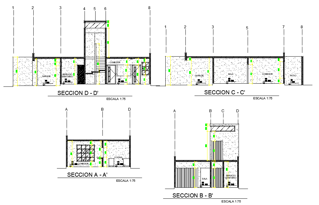 Section Duplex full project plan autocad file