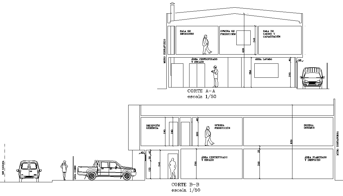 Small Office Building Elevation In AutoCAD File