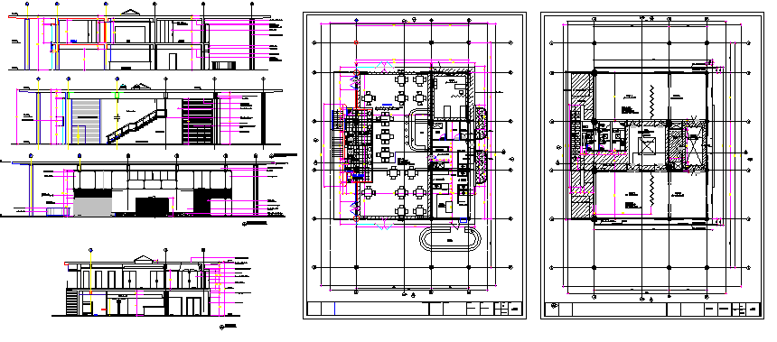 Section Plan of Villa Design dwg file