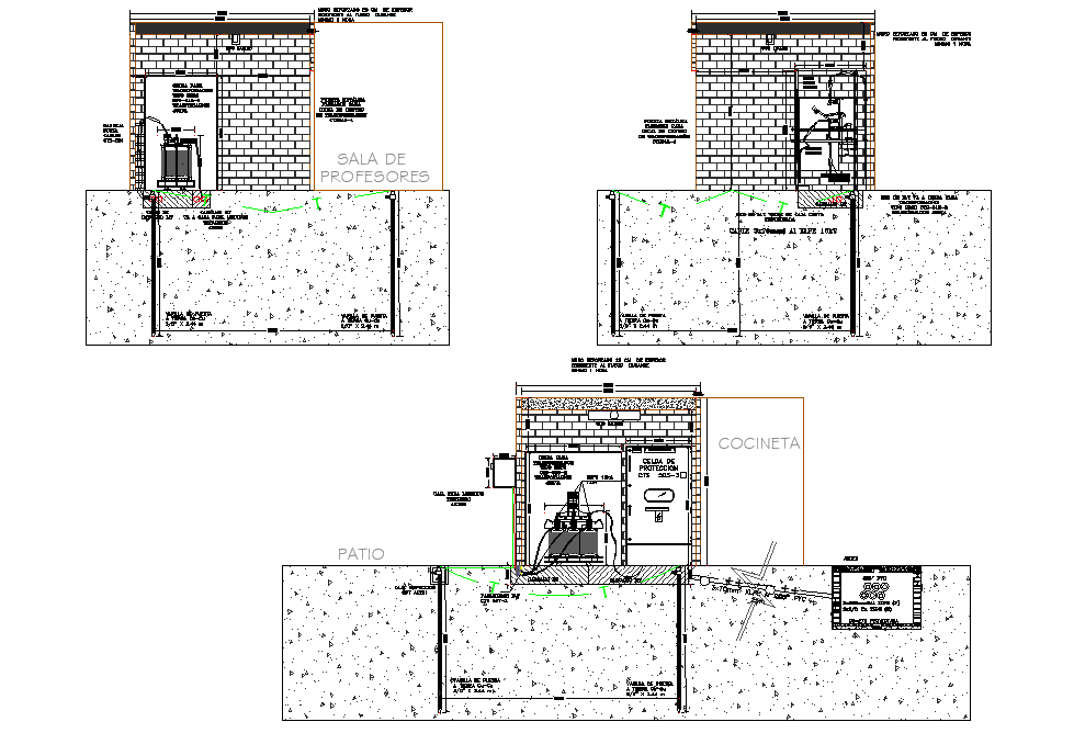 Section Projector substation electrical layout file