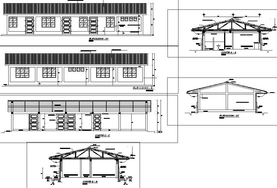 Section and elevation detail dwg file