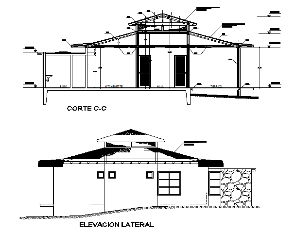Section and elevation details