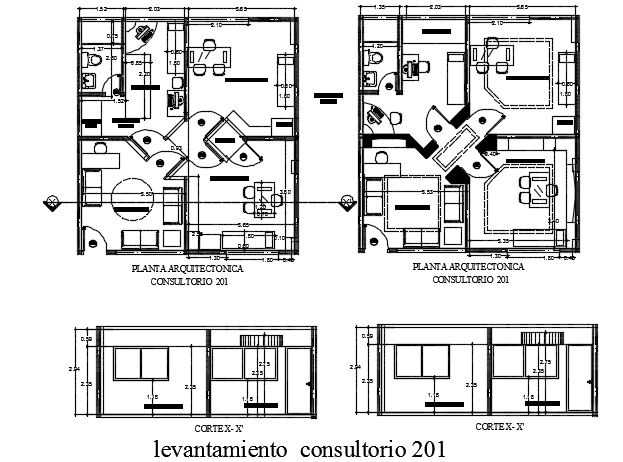 Section and plan clinic detail dwg file