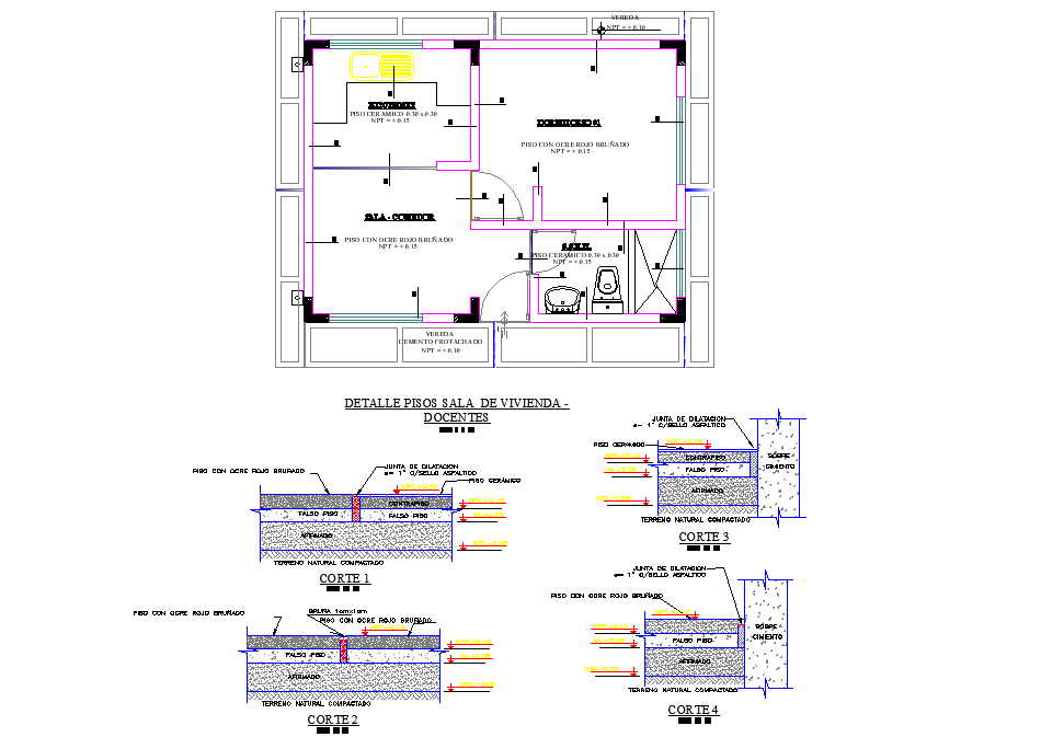 Section and plan house detail layout file