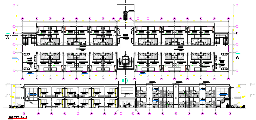 Section and plan working plan detail dwg file
