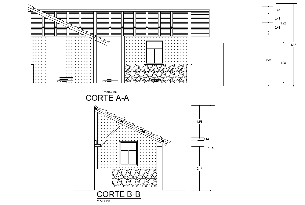Section architecture plan family housing layout file