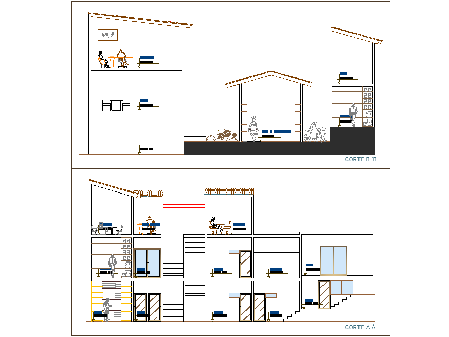 Section artisanal center dwg file