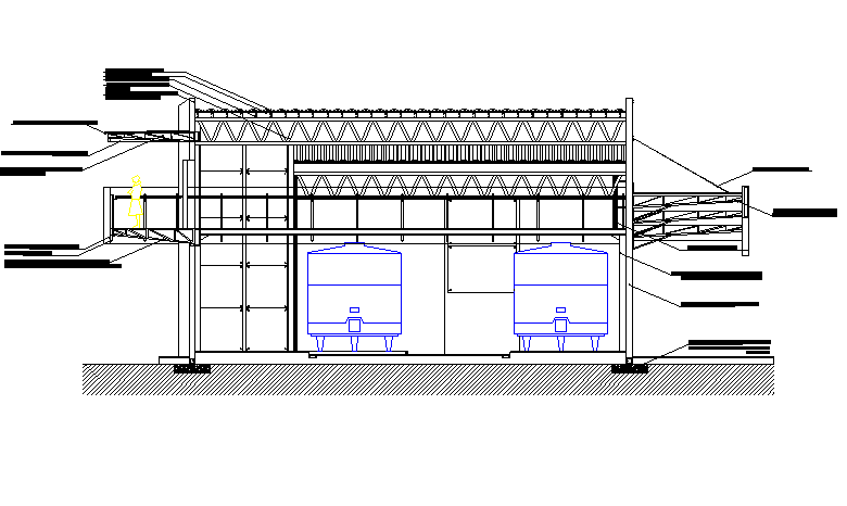 Section building plan detail dwg file