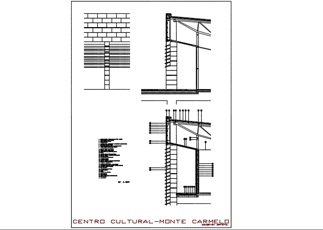 Section by facade detail dwg file
