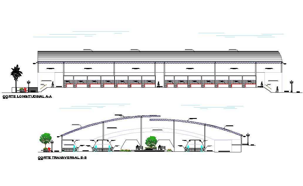 Section commercial office plan dwg file