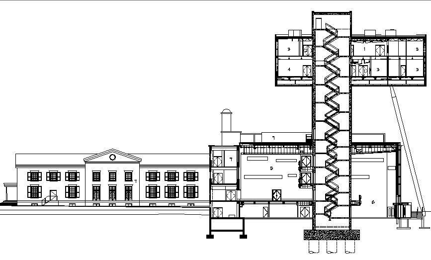 Section commercial plan detail dwg file