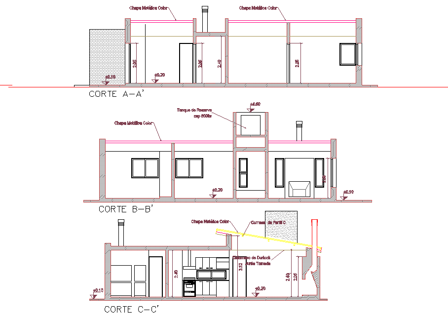 Section country house plan autoacd file