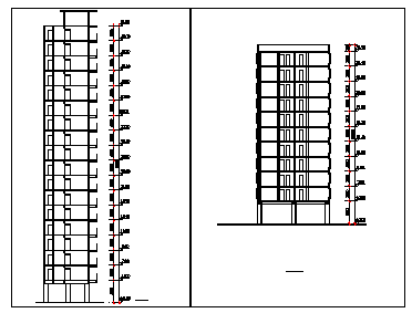 Section design drawing of Armed police residential flat