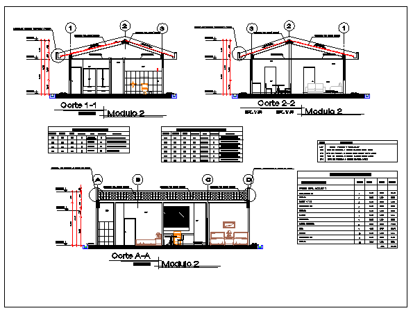 Section design drawing of Medical residence design drawing