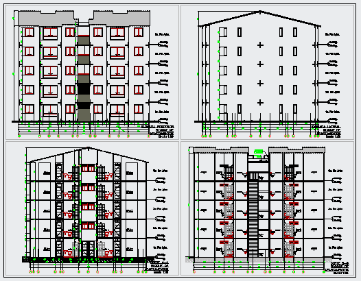 Section design drawing of residential plan design drawing
