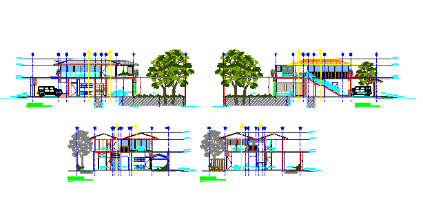Section design of Residential house design drawing