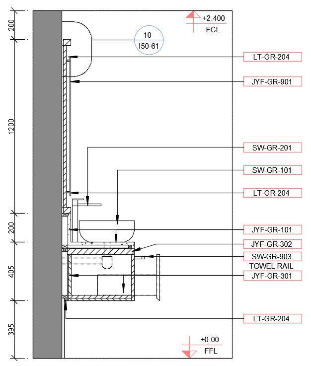 Section detail of the washbasin provided in this cad drawing file .download the DWG file from our website.