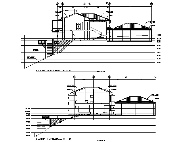 Section house detail dwg file