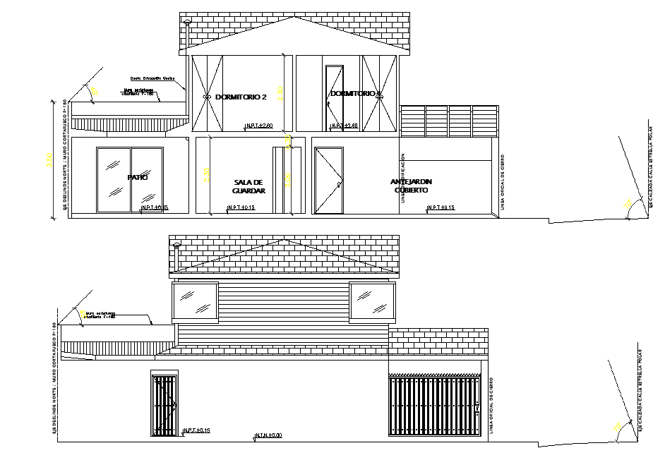 Section house plan autocad file
