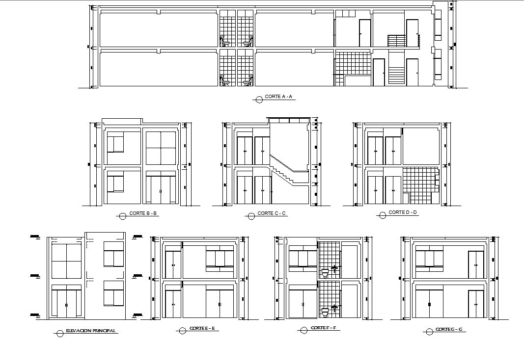 Section house plan detail dwg file