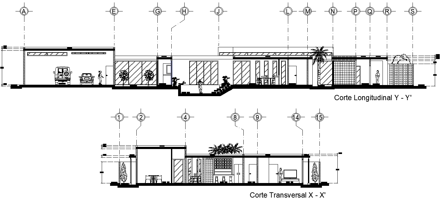 Section house plan detail dwg file