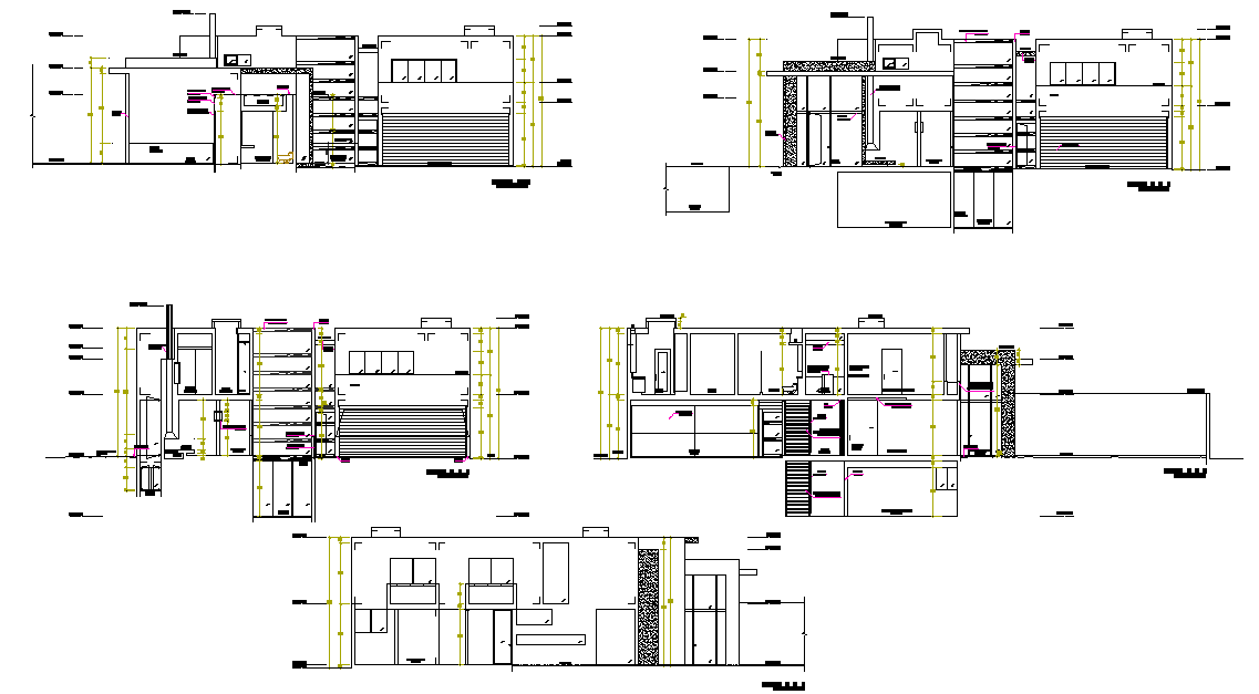 Section living house plan layout file