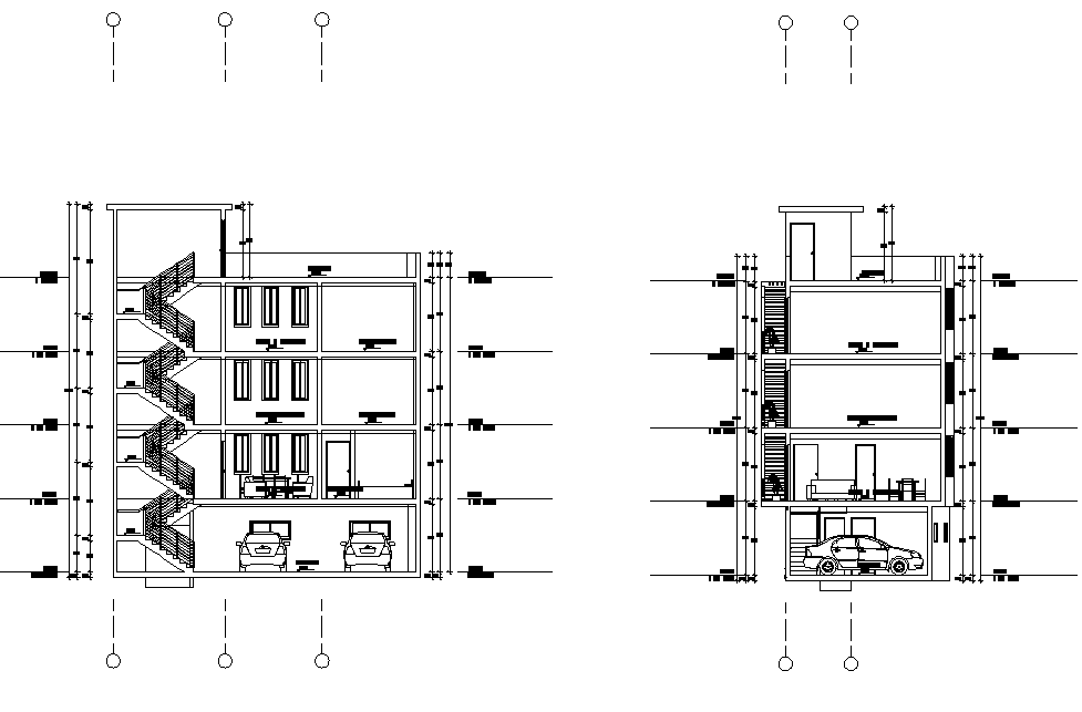 Section living place autocad file