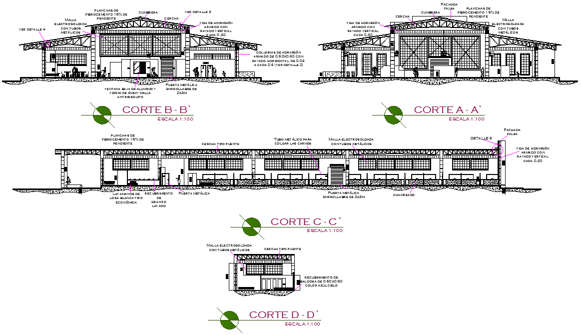 Section market layout dwg file