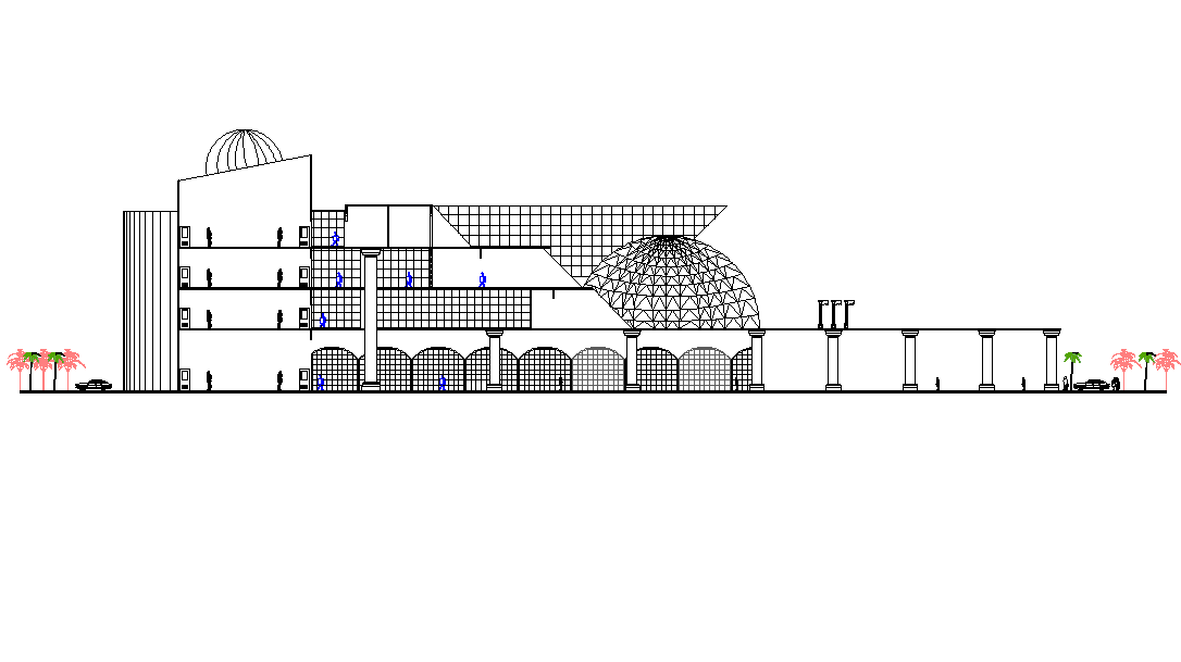 Section of art faculty campus building.