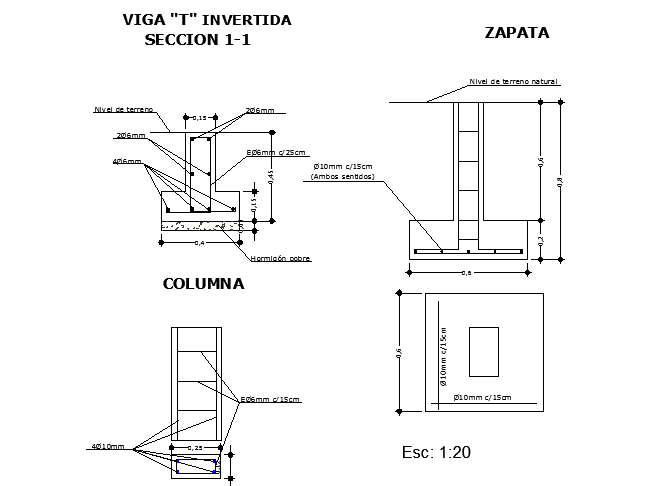 Section plan of Building dwg file