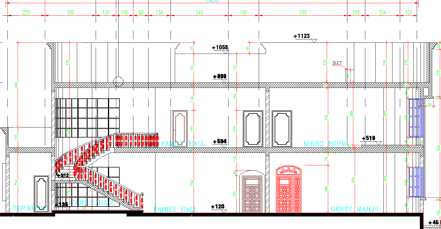 Section plan of Residence Project 
