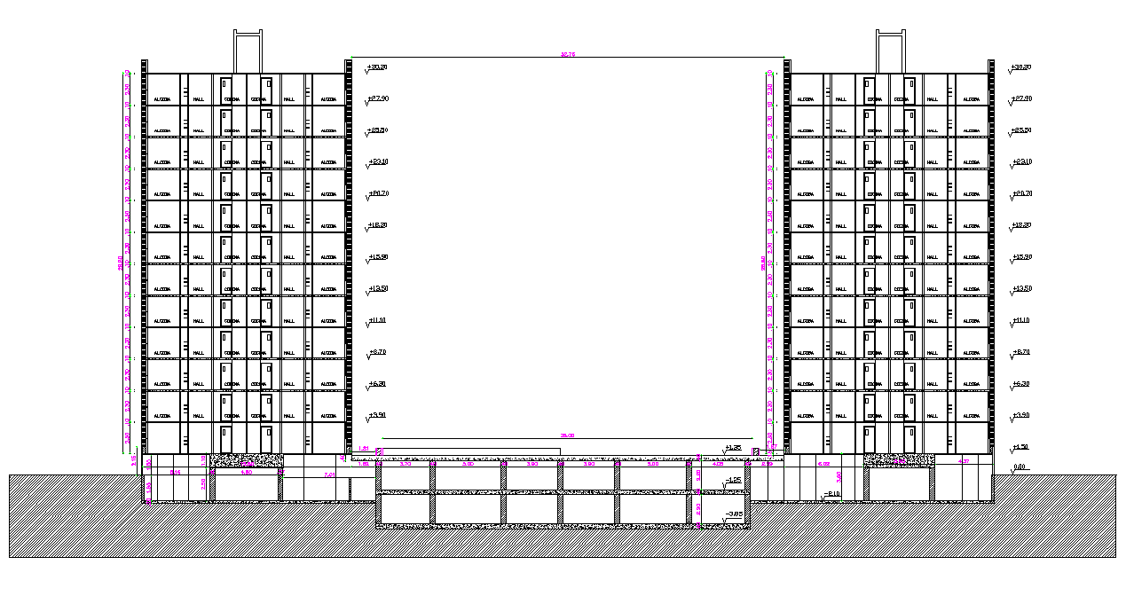 Section project of housing layout file