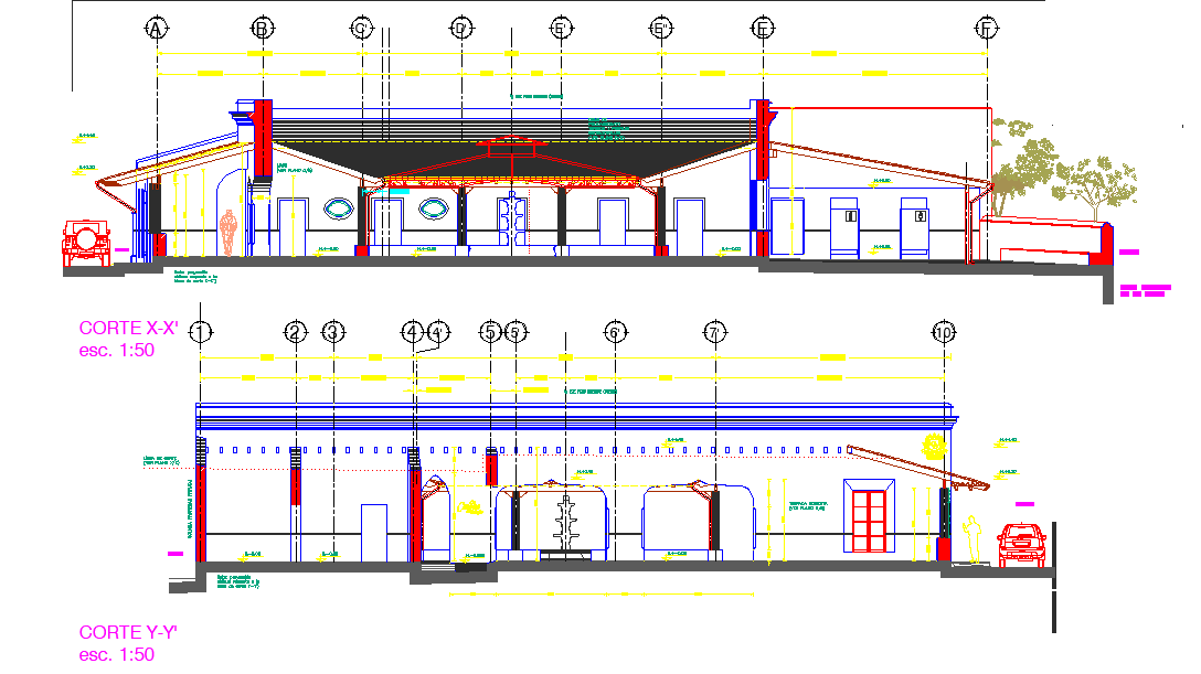 Section renovation of commercial premises plan autocad file