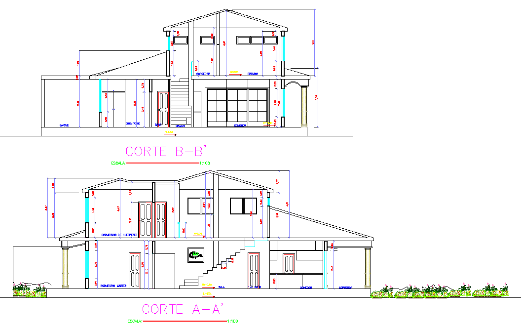 Section residential housing layout file