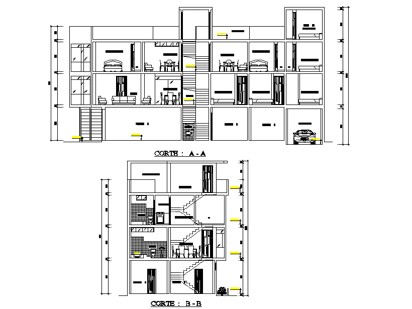 Section single family home detail dwg file
