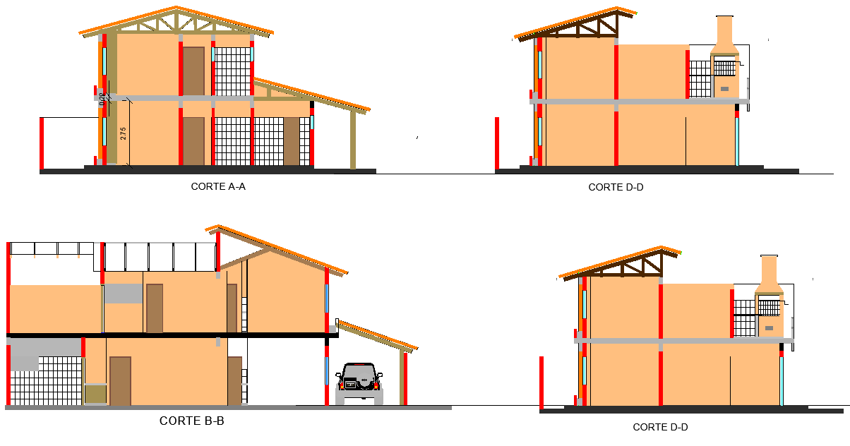 Section single family home detail dwg file