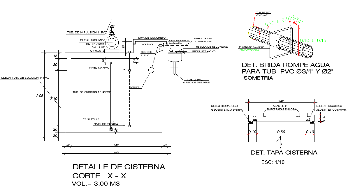 Section tank plan detail dwg file