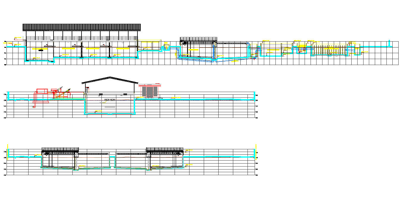 Section treatment plant drinking water plan autocad file