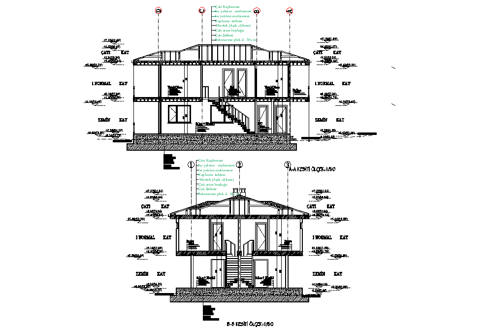 Section twin villa layout file