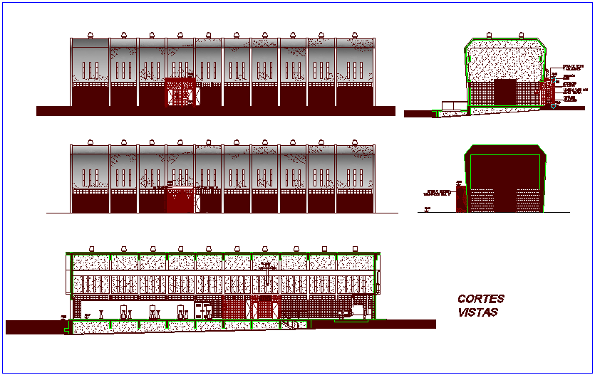 Section view of lift project dwg file