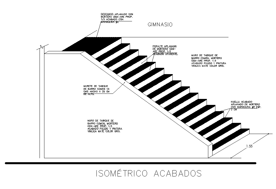 Staircase Elevation AutoCAD drawing model Free Download DWG