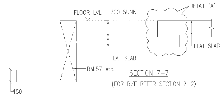 Section 7-7 for reference refer section 2-2 detailed dwg autocad drawing .