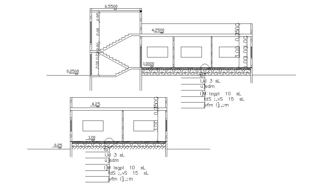 Section Design of Single Storey Bungalow DWG File
